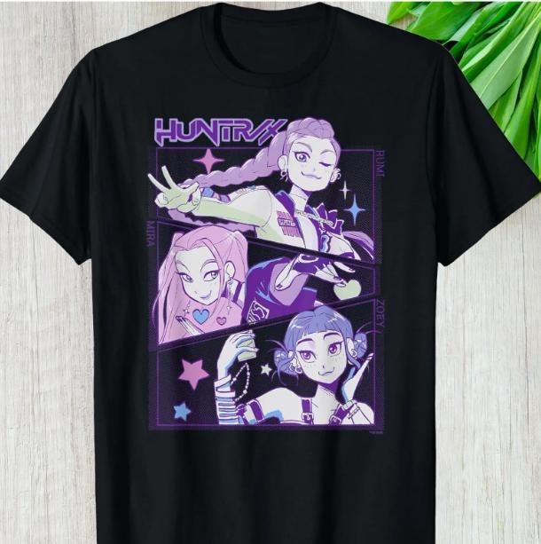 K-Pop Music Shirt, Demon Custom Gift For Hunters Fans, Hoodie Long Sleeve Personalized Gift For K-Pop Music Fans Anime Style Graphic Tee