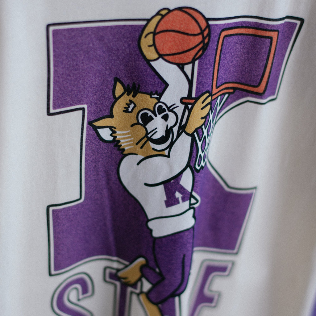 Vintage Slam Dunk Willie Wildcat K-State Ringer Tee Style001