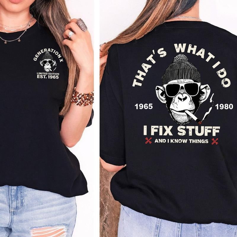 KingZlia Shop Generation X Custom Year Badass Generation T-shirt - 100% Cotton Unisex Comfort Top with Classic Collar, Available in Multiple Colors, Custom Printed Design - Fit, Embroidered