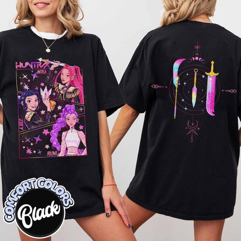 Kpop Demon Hunters Comfort Colors T-Shirt Gift for Woman, Jinu Manga, Kpop Huntrix PIN, Demon Hunter Merch, Saja Girls Fan Poster, Kpop Tee