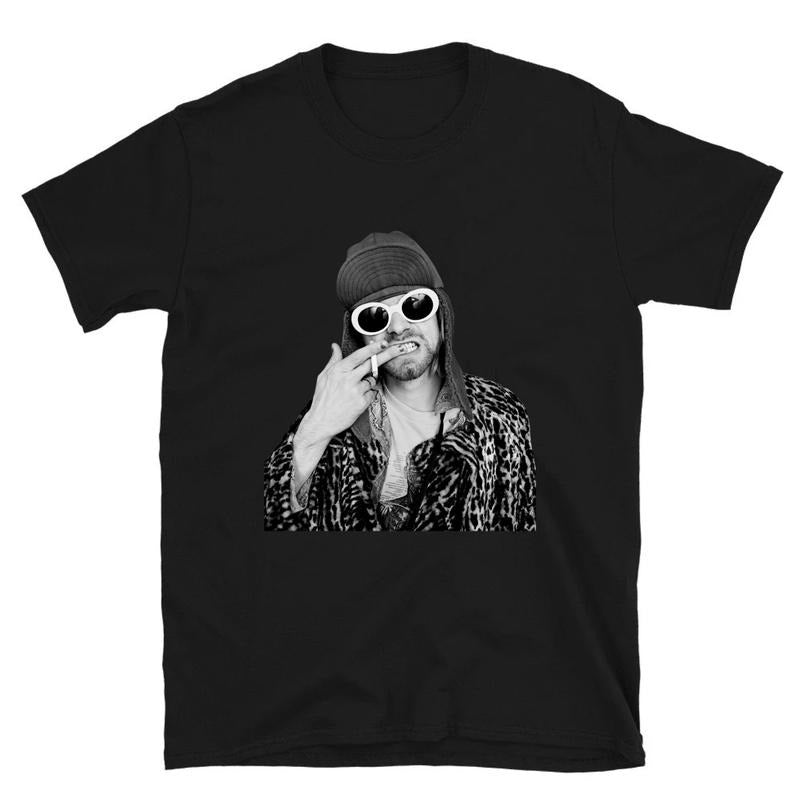 Kurt Cobain Ciggy Rock Pun Band Nirvana Photo Design Shirt, Cotton Soft Shirt, Funny Birthday Shirt, Made In US, Gift For Men And Women