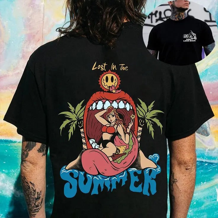 LOST IN THE SUMMER Sexy Lady Print Men's T-shirt, Sweatshirt, Hoodie,  Oversized S-5Xl, Unisex Shirt, Today shirt, Love shirt, Retro Unisex, Life shirt, Merch gift, Short Sleeve Graphic, Naughty Clothes Men
