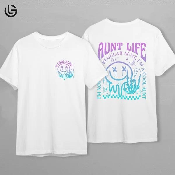 Latarshia Grant Store Cool Aunts Graphic T-Shirt Mother's Day Gift For Her Aunt Life Top Mamma Vibes Cotton Wear