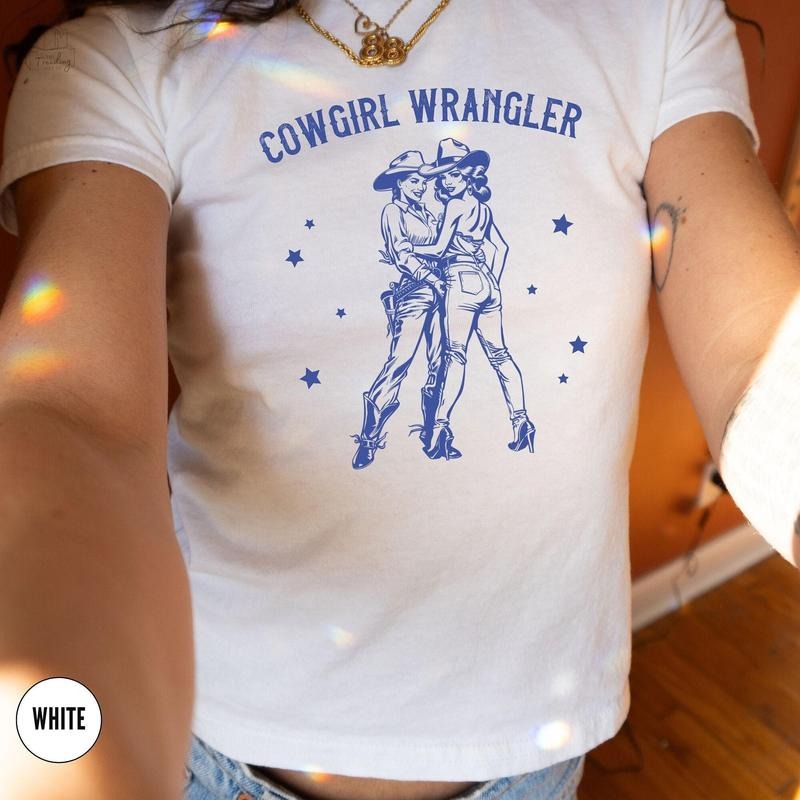 Lesbian Babytee Aesthetic,Gay Cowgirl Baby T, Gay Graphic Tee, Western Subtle Lesbian Gift, Sapphic Queer Fashion,WLW Femme Subtle Pride