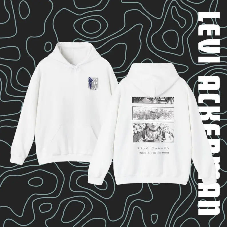 Levi Ackerman Hoodies | Attack On Titan Hooded Sweatshirt Scout Regiment Leader Hoodie Anime Graphic Design Top Comfortable Unisex Tees
