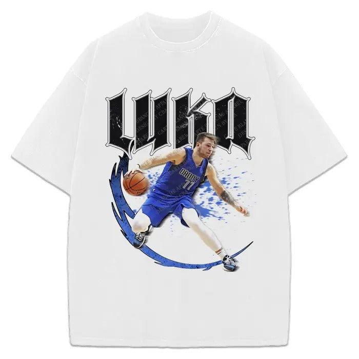 Luka Doncic Shirt Daddy Luka Magic Step back Dallas Custom Design Graphic T-Shirt Crewneck Cotton