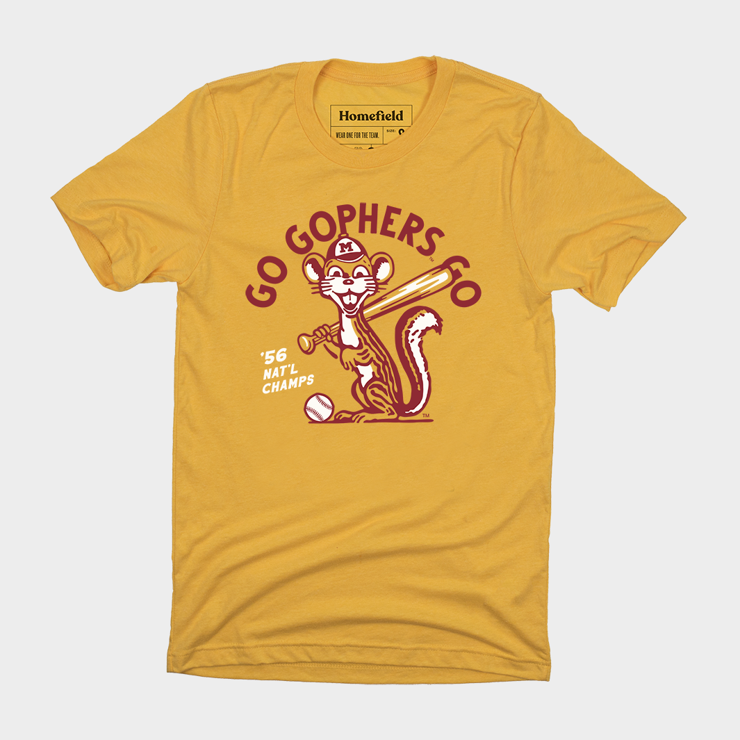 Minnesota ‚ÄúGo Gophers Go‚ÄÃ?Vintage Baseball T-Shirt
