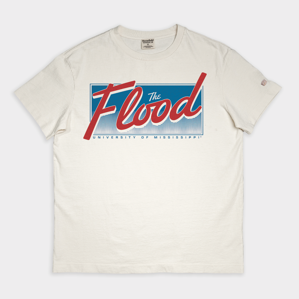 Ole Miss "The Flood" Script Vintage Heavyweight Tee Style001