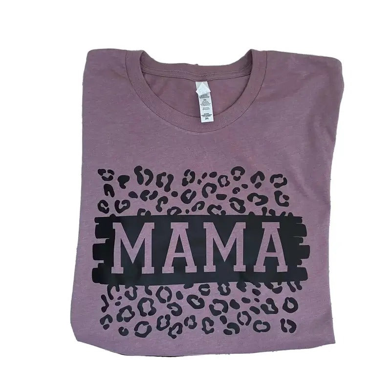 Mama Leopard t-shirt - Womenswear casual unisex T-shirt  - funny graphic tees  - women's clothing