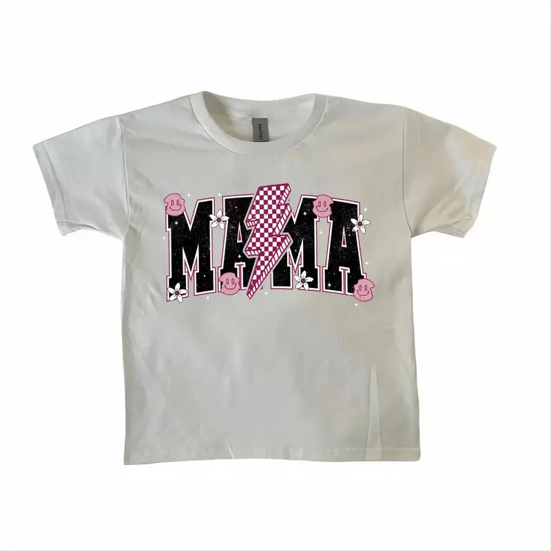 Mama Lightning Bolt Baby Tee, funny Mama gift for mothers day, Mama tee Graphic