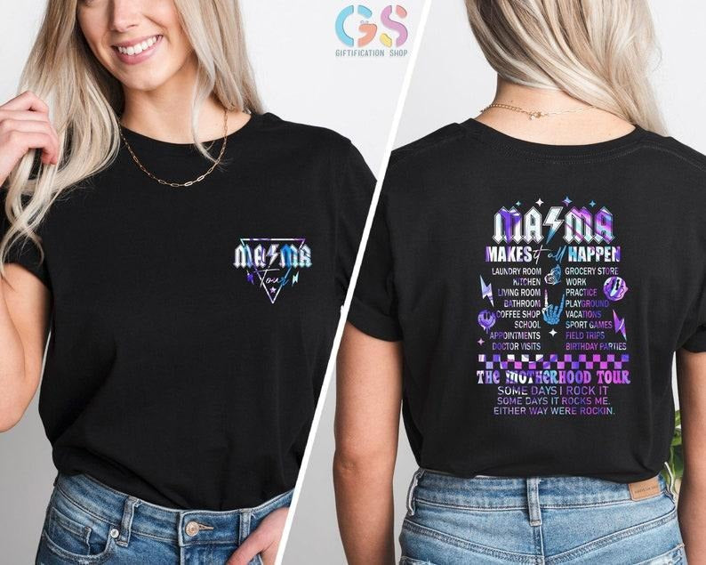 Mama Rock Tour Shirt, Mom Life T Shirt, Rock and Roll, Motherhood World Tour, Music Lover Tee, Funny Mothers Day Gift, Concert Shirt