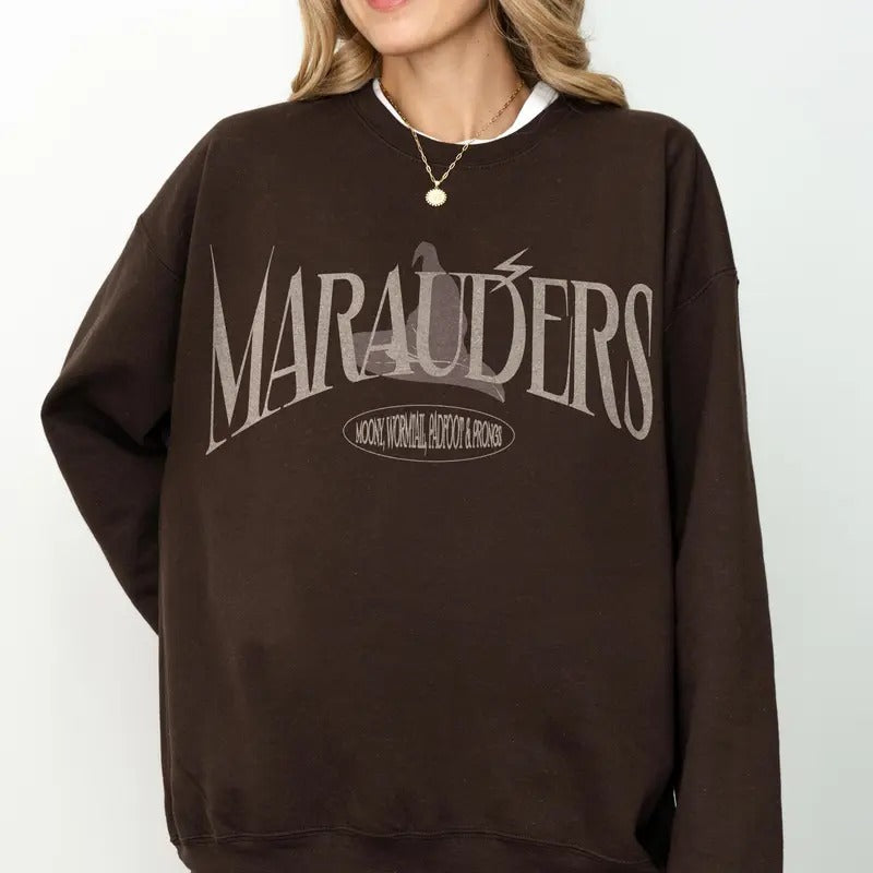 Marauders Sweatshirt, Moony Wormtail Padfoot Prongs ATYD Hoodie, Wolfstar Sirius Black Marauders Merch, Remus Lupin Mischief Managed Dramione Womenswear Soft Crewneck Pullover Long Sleeves Graphic Fabric Sweater