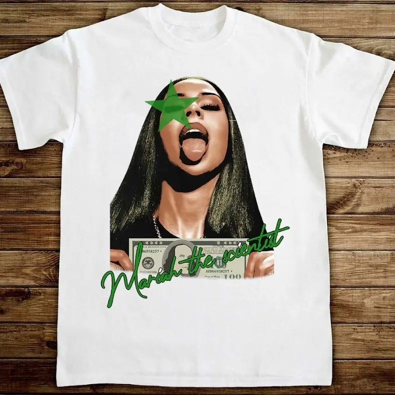 Mariahh green Classic Style Tee, Big Face T-shirt, Rap Hip Hop Tee