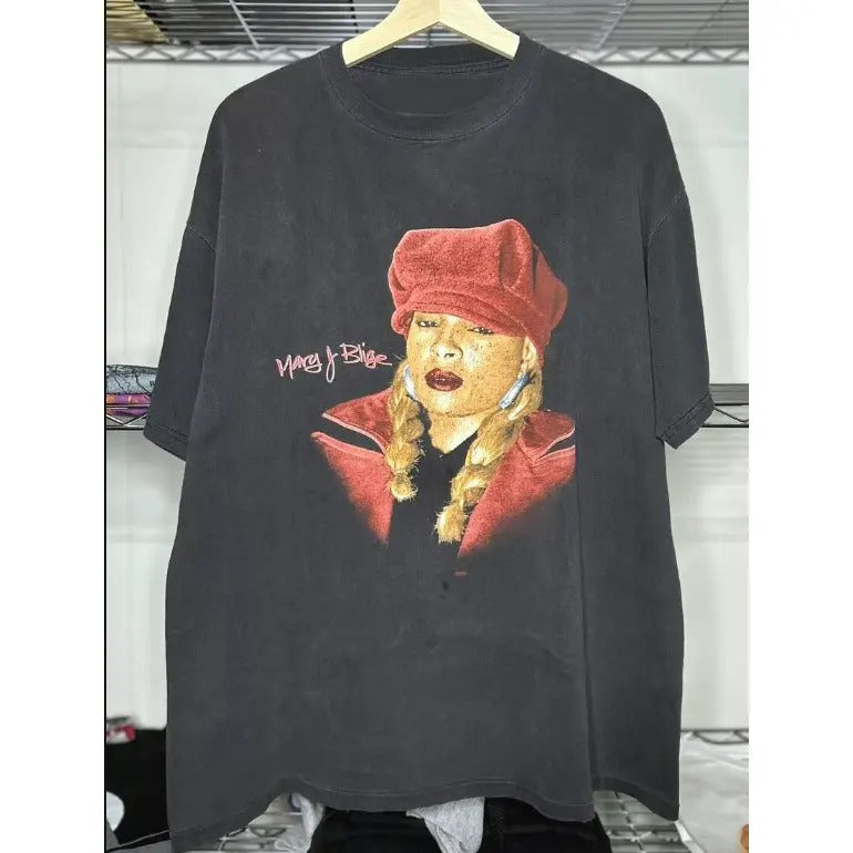 Mary Blige My Life Tour Rap Graphic T-shirt, Hip Hop One Love Music Uniex Shirt, Top Menswear Underwear Round Neck Tropical Tshirt