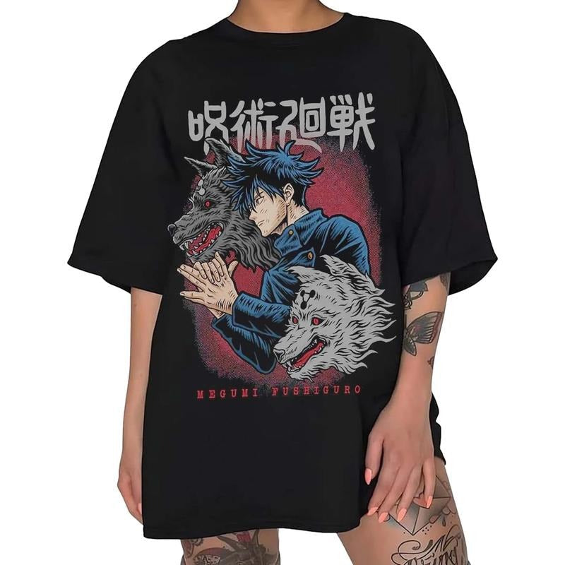 Megumii Diivine Dogs T Shirt, Goj0 Tshirt, Cool Anime Shirt, Manga Lovers Top, Anime Merch, Unisex Short Sleeve Tee Shirt, Casual Clothing