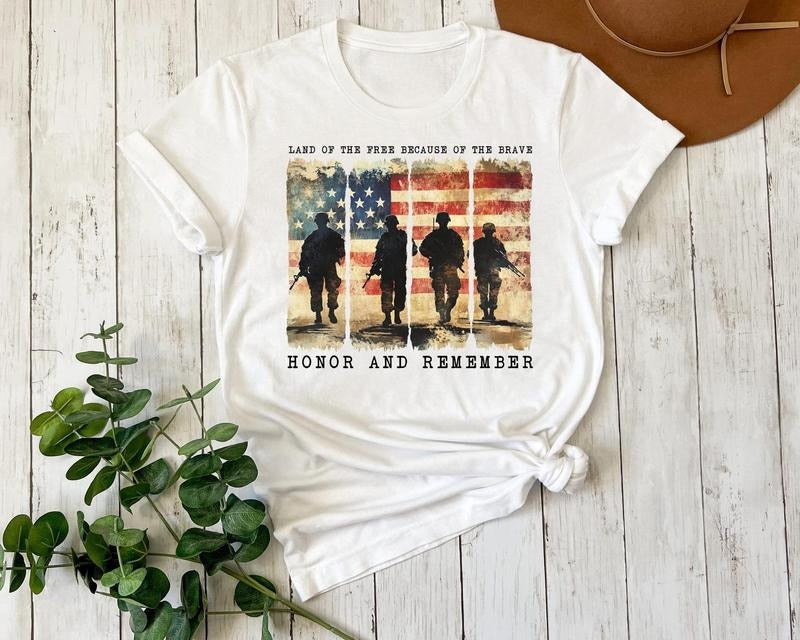 Memorial Day Shirt, Land of the brave Shirt, Patriotic American Flag Sweatshirt, Army TShirt, Heart Memorial Day Tee, American Flag Heart