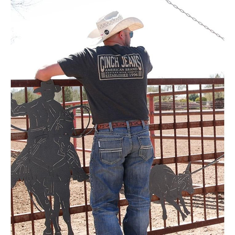 Men's Cinch Charcoal Tee, American Brand Graphic, Classic Western Country Shirt