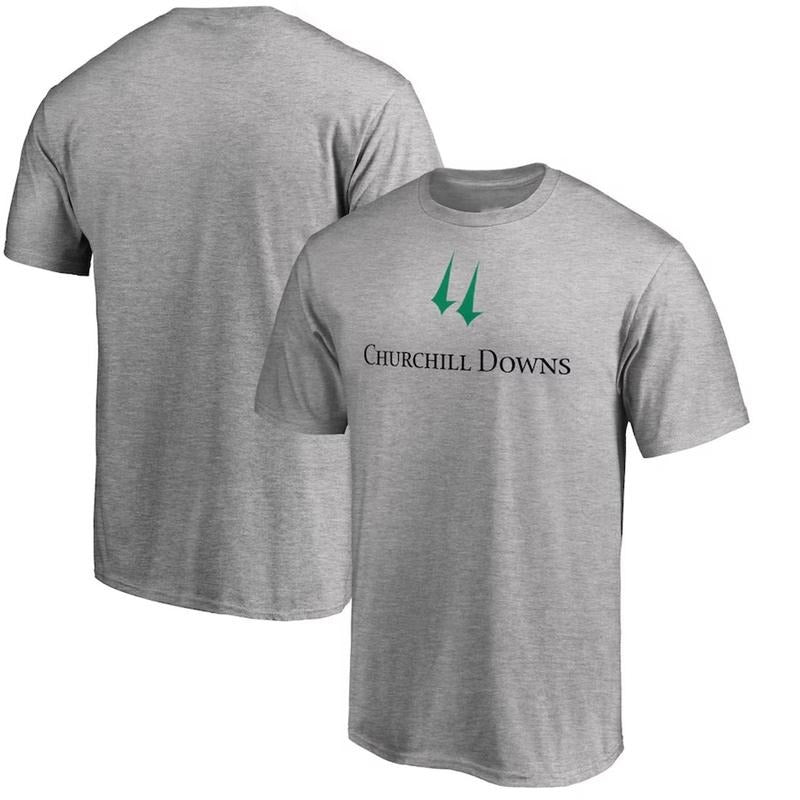 Men's Heathered Gray Kentucky Derby T-Shirt, Churchill Downs 2025 Tee, Horse Racing Fan Shirt 28U4H