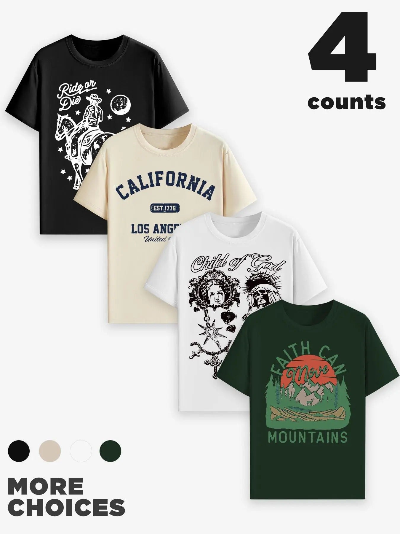 Men's Letter Graphic Print Round Neck Tee, Regular Fit Casual Comfy Breathable Crew Neck Short Sleeve T-shirt for Daily Wear, Men's All-Match Top for All Seasons