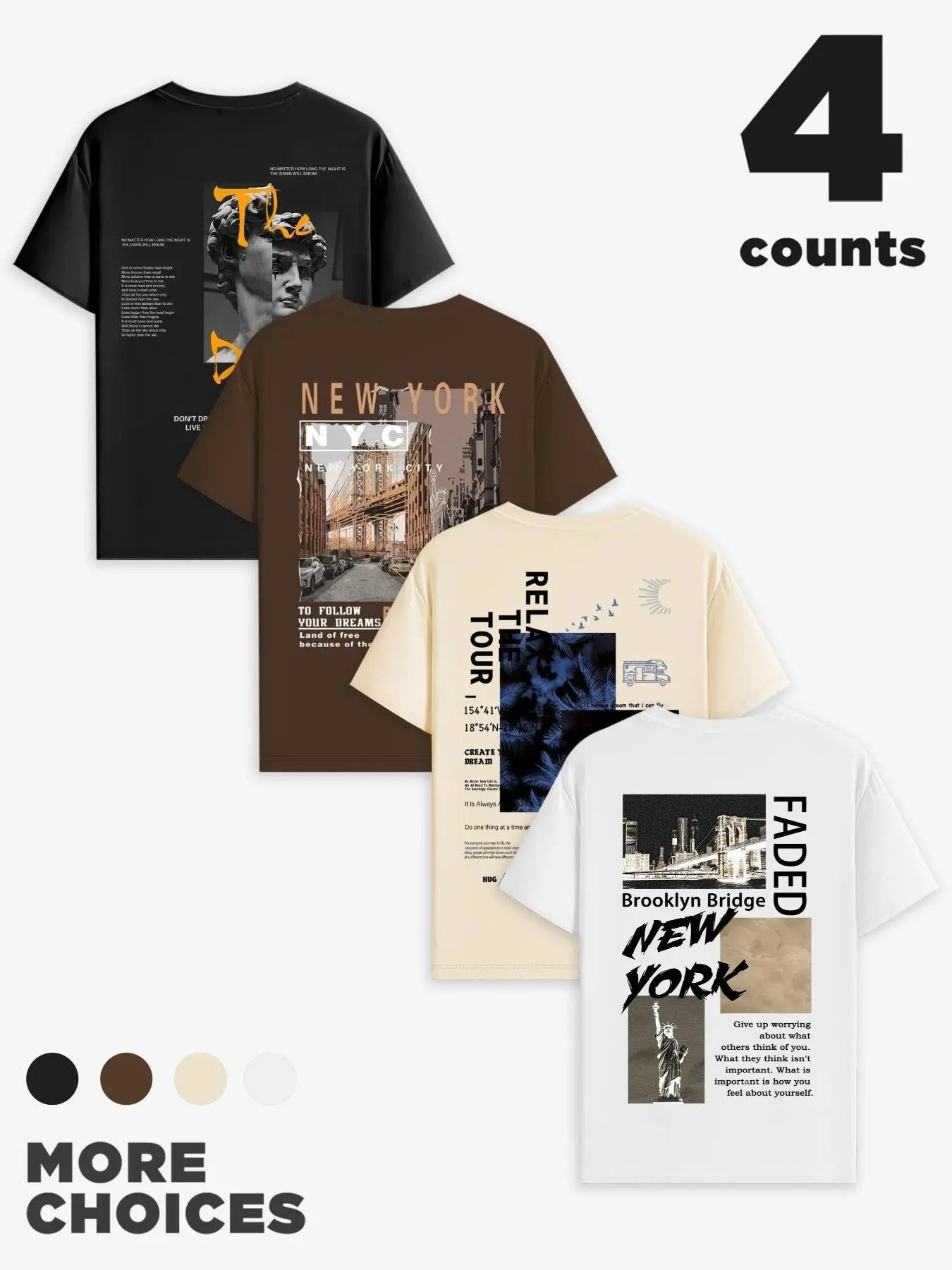 Men's Letter Graphic Print Round Neck Tee, Regular Fit Casual Short Sleeve T-shirt, Men's Summer Top for Daily Wear