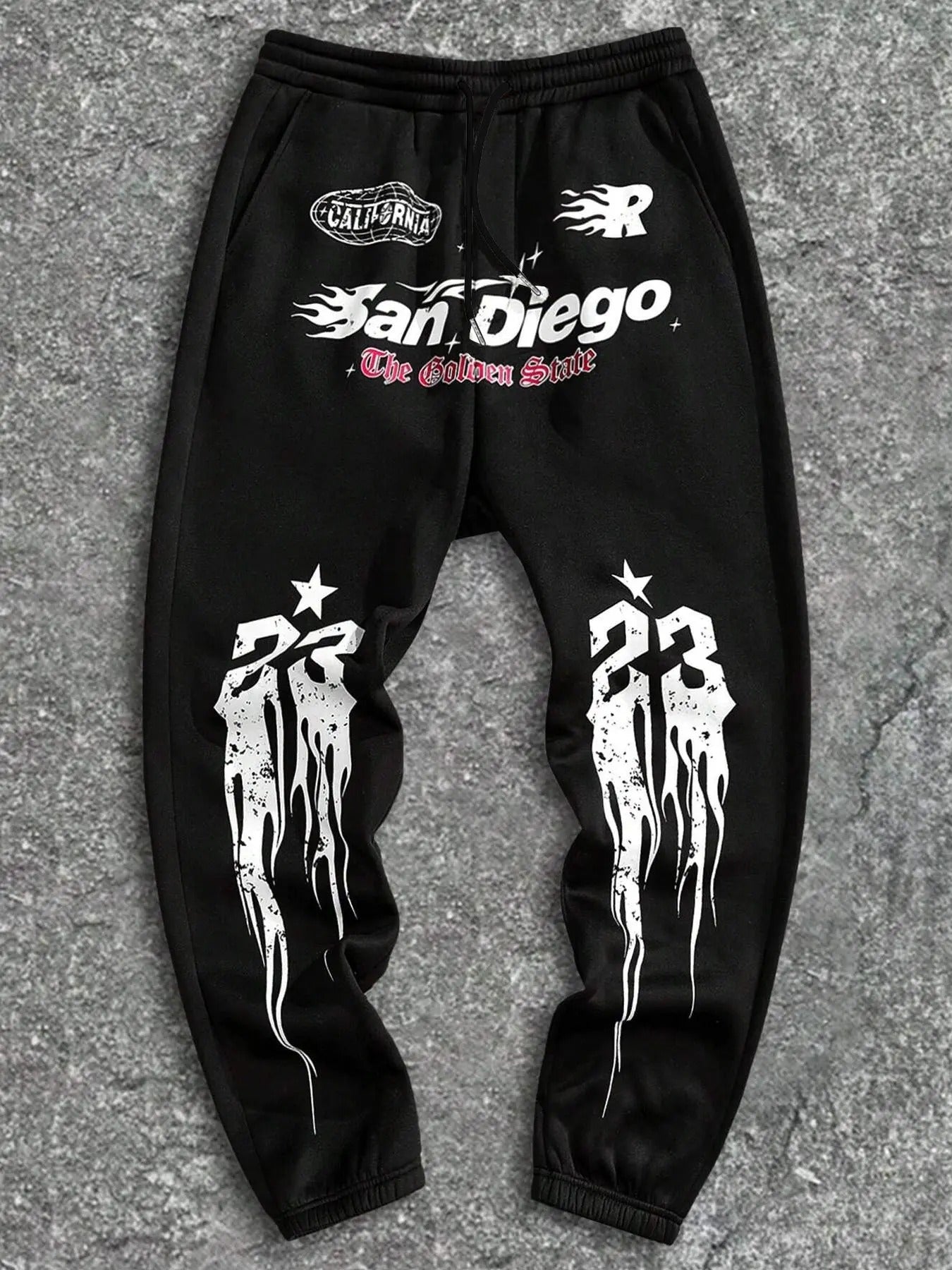 Men's Regular Fit Letter Print Graphic Drawstring Waist Sweatpants, Casual Comfy Jogger Pants for Spring & Fall, Fashion Men's Bottoms for Daily Wear