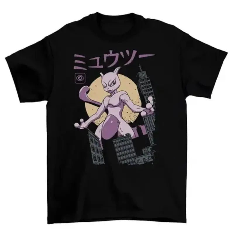Mewtwo Kaiju - Psychic Type Pokemon Unisex Graphic T-Shirt, Gift for Him for Her, Anniversary Shirt, Gift for Friends Menswear Top Streetwear Sweatshirt, Hoodie, Comfort Colors