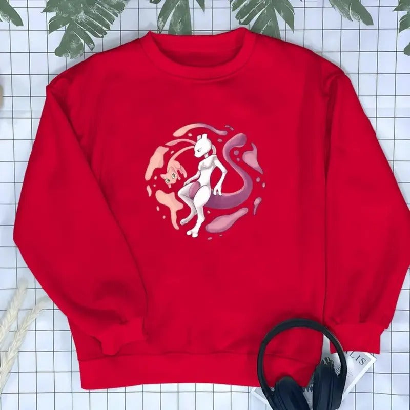 Mewtwo Mew Sweatshirt Mew Sweatshirt Mewtwo Mew tee Pocket Monster Kawaii Hoodie Japanese Anime, Cute Shirt , Gift For Fan Pokemon , Gift For Man And Gift For Women , Anime Graphic Tee Menswear Top Hoodie Sweaters Operator Long Sleeve Longsleeves Wetsuit