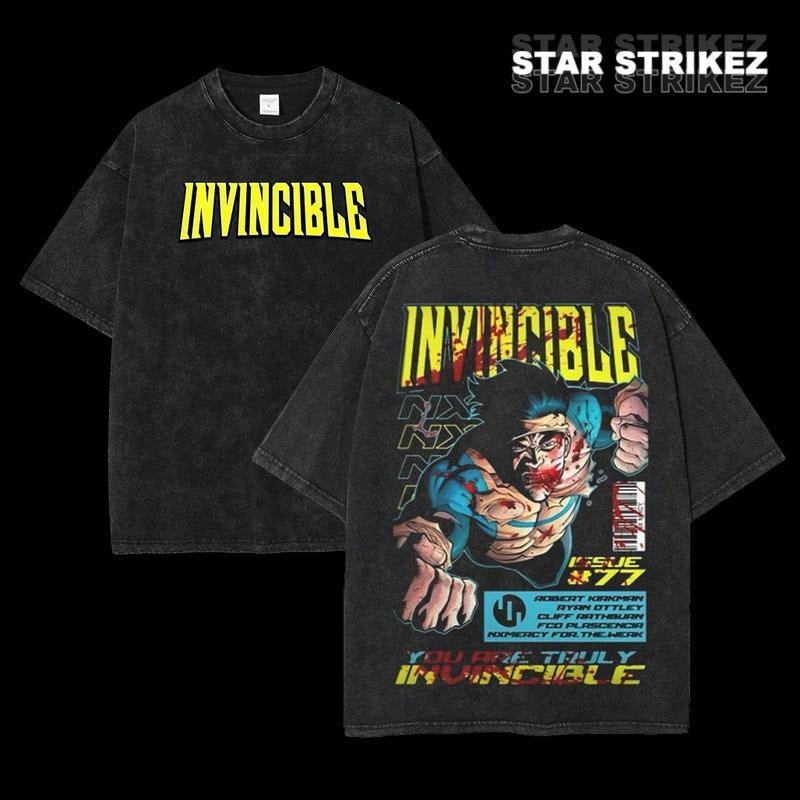 Mineral Wash  Invincible War Washed Tshirt, Comics TShirt, Tv Show Comics Washed TShirt Heavyweight Cotton, Unisex Shirt Streetwear Graphic Tshirt Menswear