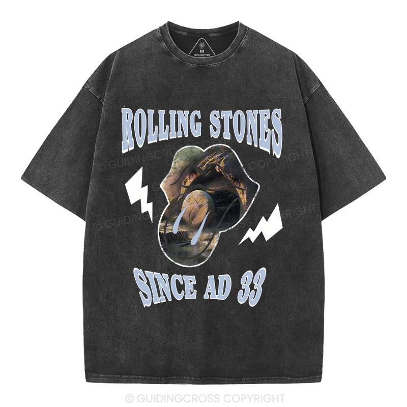 Mineral Wash  Retro Ad33 Christian Washed TShirt Jesus Graphic Washed Style Shirt