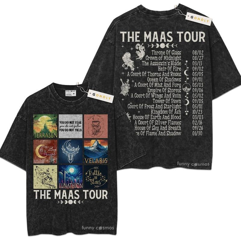 Mineral Wash  Sarah J. Maas Tour Acotar For Fans Lover Book, Bookish, Graphic Washed Style Shirt