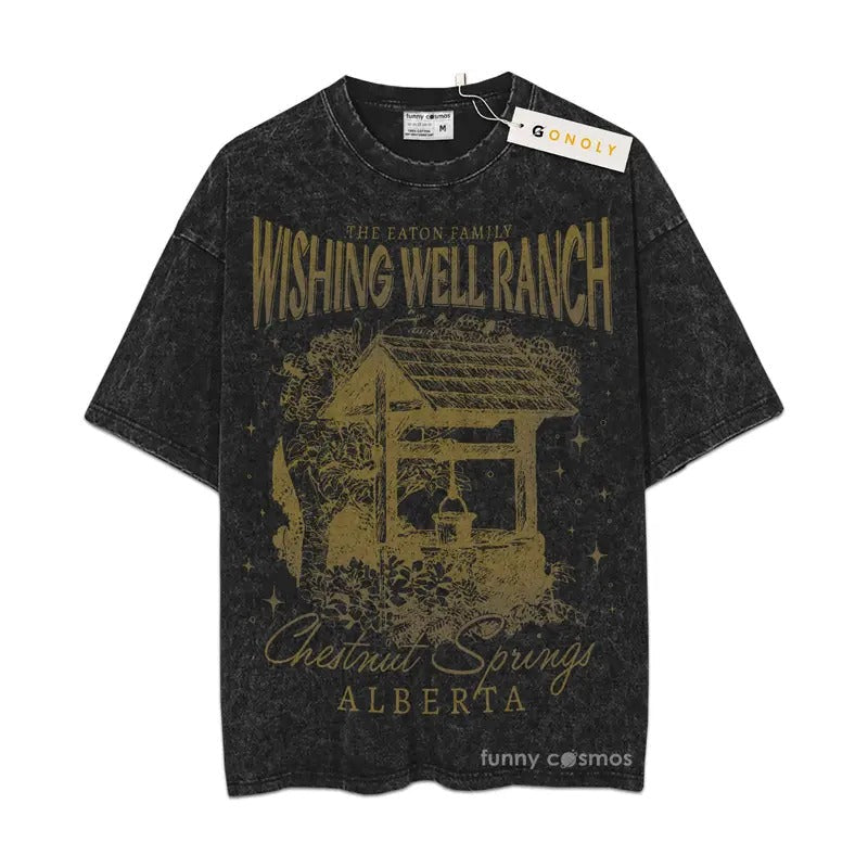 Mineral Wash  Wishing Well Ranch Shirt, Bookish, Bookworm, Gift For Fan Lovers, Graphic Washed Shirt