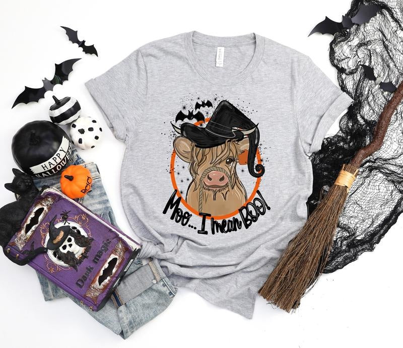 Moo I Mean Boo Shirt Funny Cow Shirt Funny Halloween Gifts Halloween Shirt Boo Shirt Funny Ghost Halloween Shirt Cow Halloween Shirt TK43GN