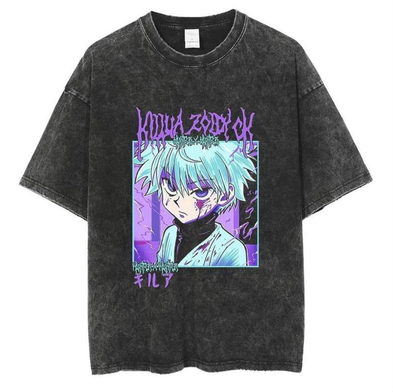 Murderer Vintage Shirt Killua Zoldyck Hunter x Hunter Anime Manga Merch Men's Top Short Sleeve Graphic Fitted Crew Neck Cotton Sweatshirt, Hoodie, Comfort Colors