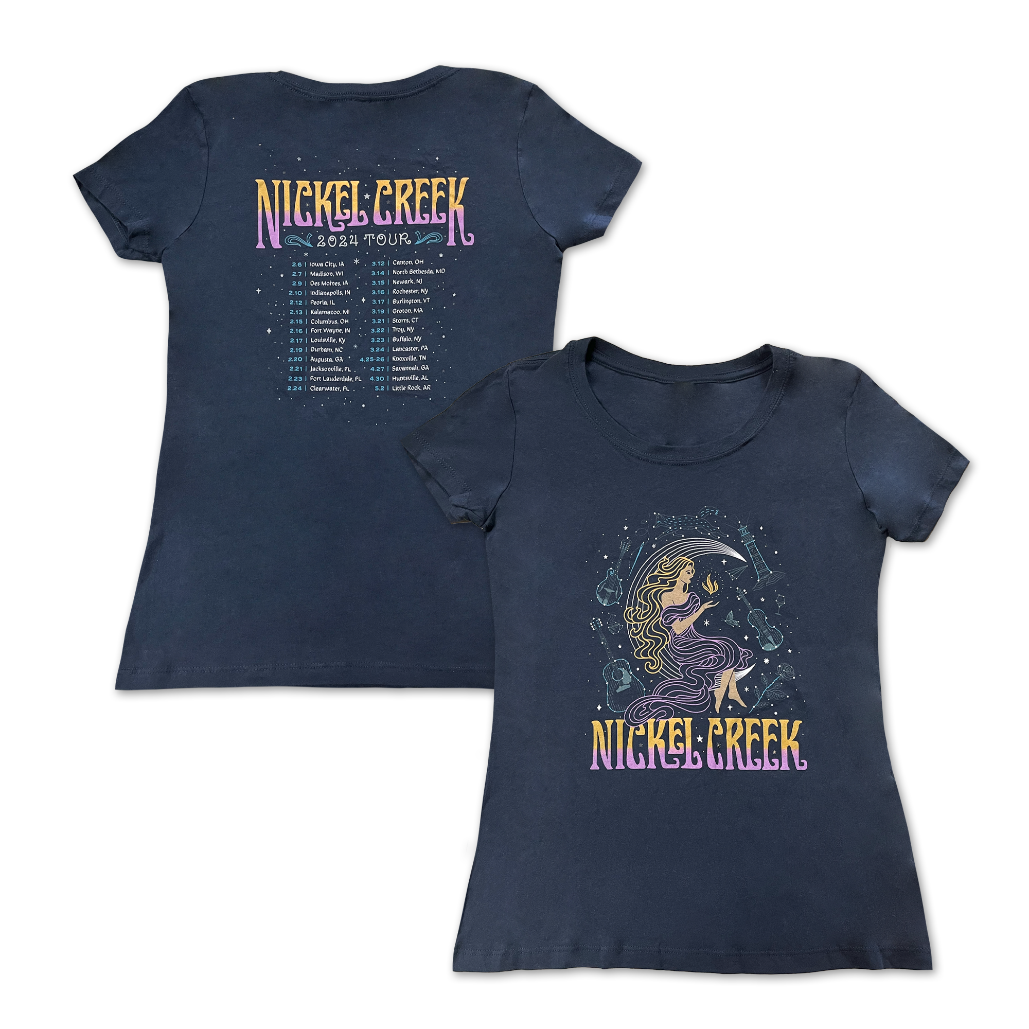 Womens Stars w/ Tour Dates T-shirt
