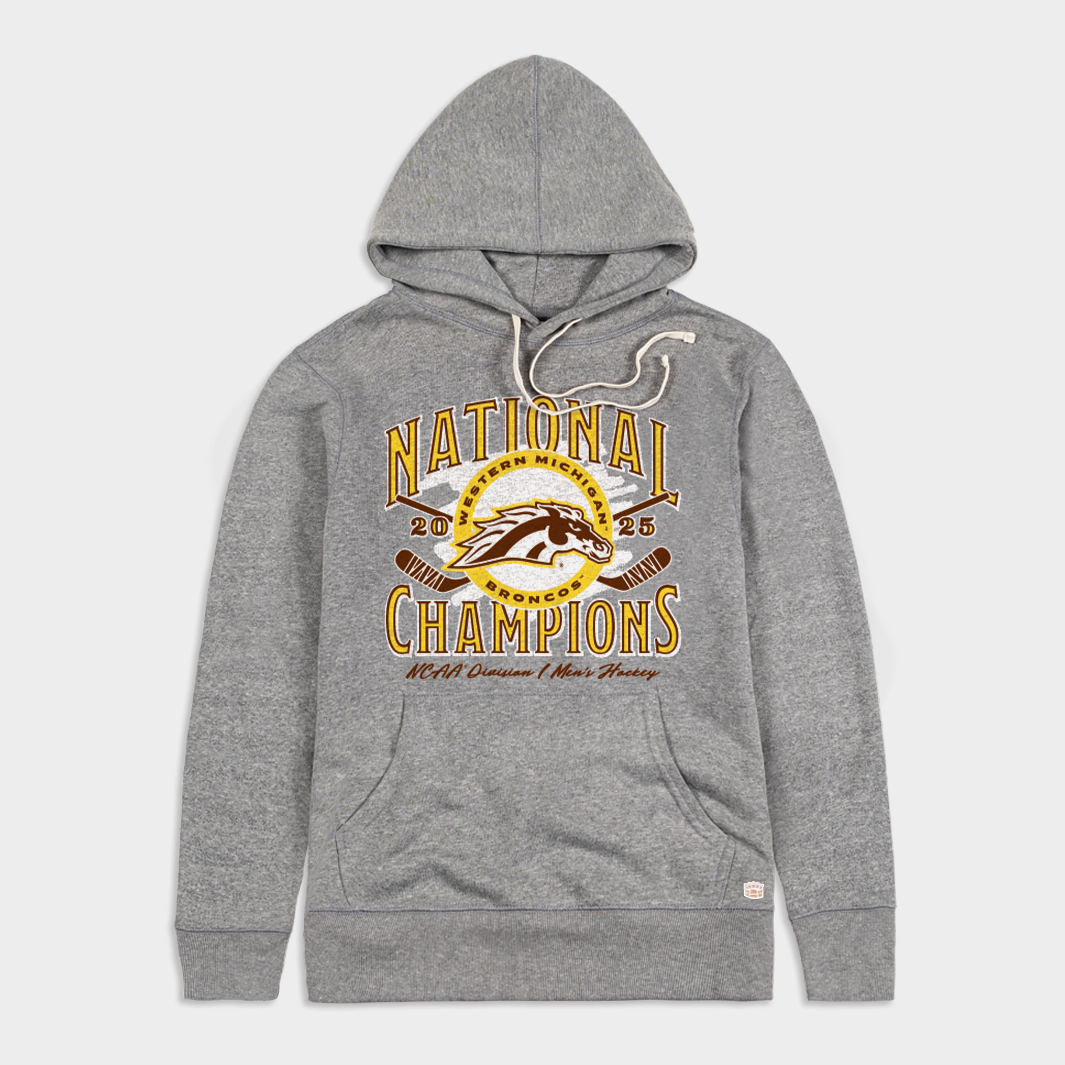 Western Michigan Men's Hockey 2025 National Champs Hoodie Style001
