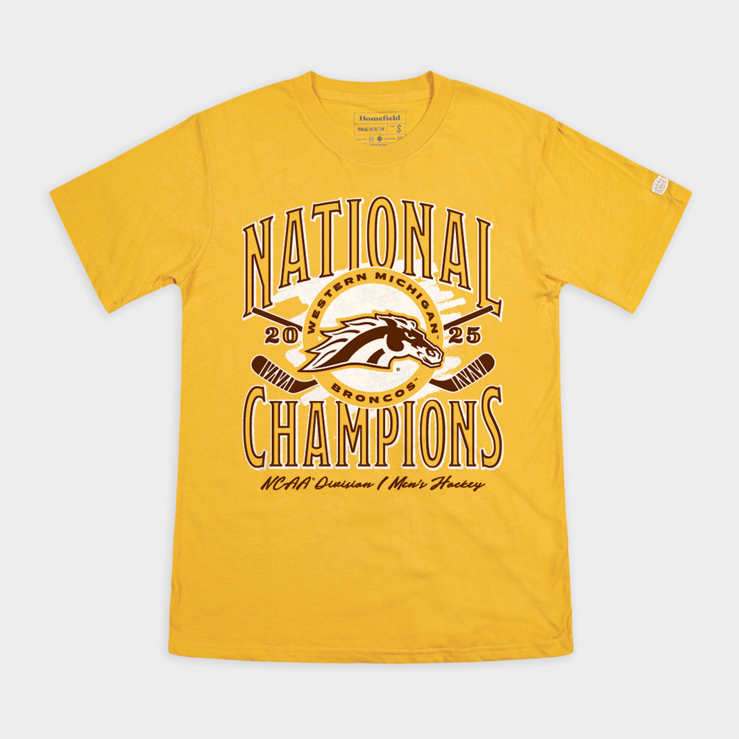 Western Michigan Men's Hockey 2025 National Champs Tee Style001