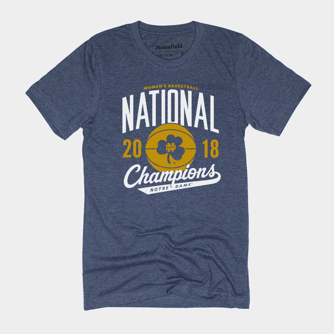 Notre Dame Women‚Äôs Basketball 2018 National Champions Tee Style001