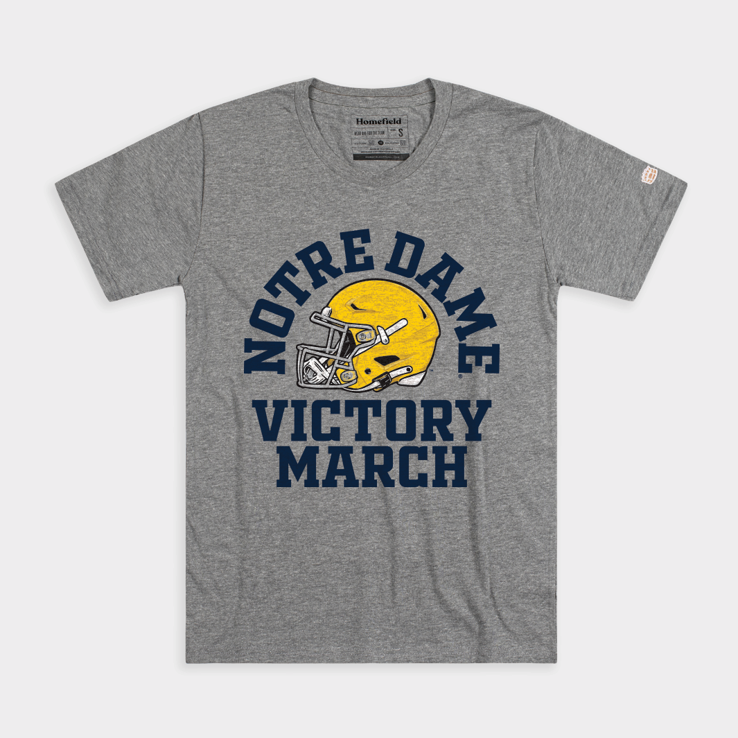 Notre Dame 2025 Victory March Helmet Tee Style001