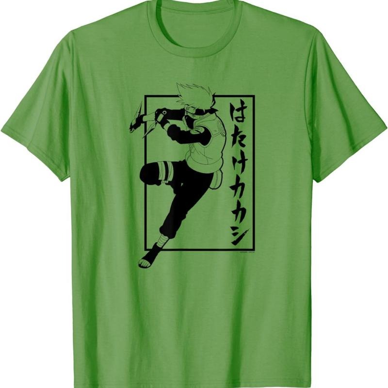 Naruto Shippuden Kakashi With Vertical Kanji T-Shirt, Graphic Anime Tee, Gift For Manga Fans Sweatshirt, Hoodie, Comfort Colors