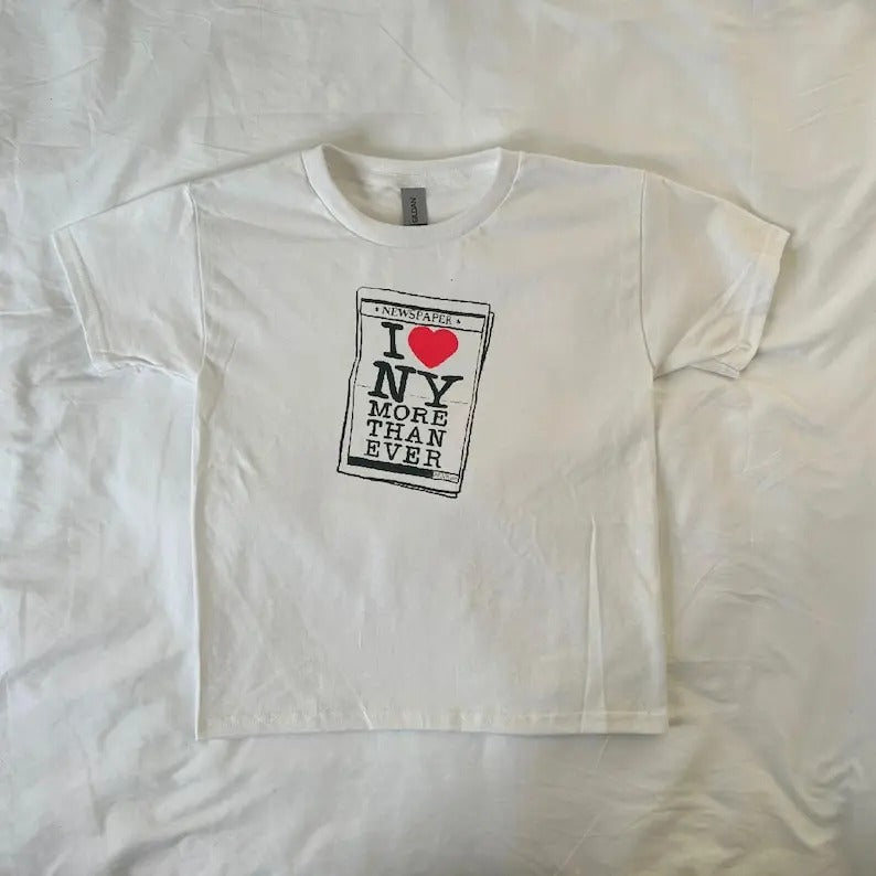 New York Newspaper Baby Tee, vintage, Pinterest, retro, New York lover, travel gift, NYC, streetwear, ahs style, 90s style baby tee
