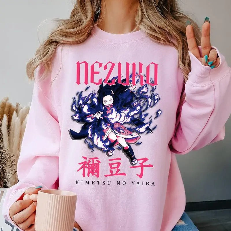 Nezuko Kamado Sweatshirt, Nezuko Sun Breathing Shirt Hoodie, To The Hashira Traing Sweatshirt Hoodie, Kimetsu No Yaiba Merch, Demon Slayer Outfit, Anime lover Gift, Christmas Gift
