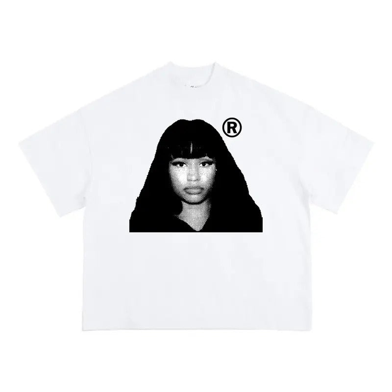 Nickiii Retro Minajjj Big Face Rap Tee - Retro and Stylish Graphic