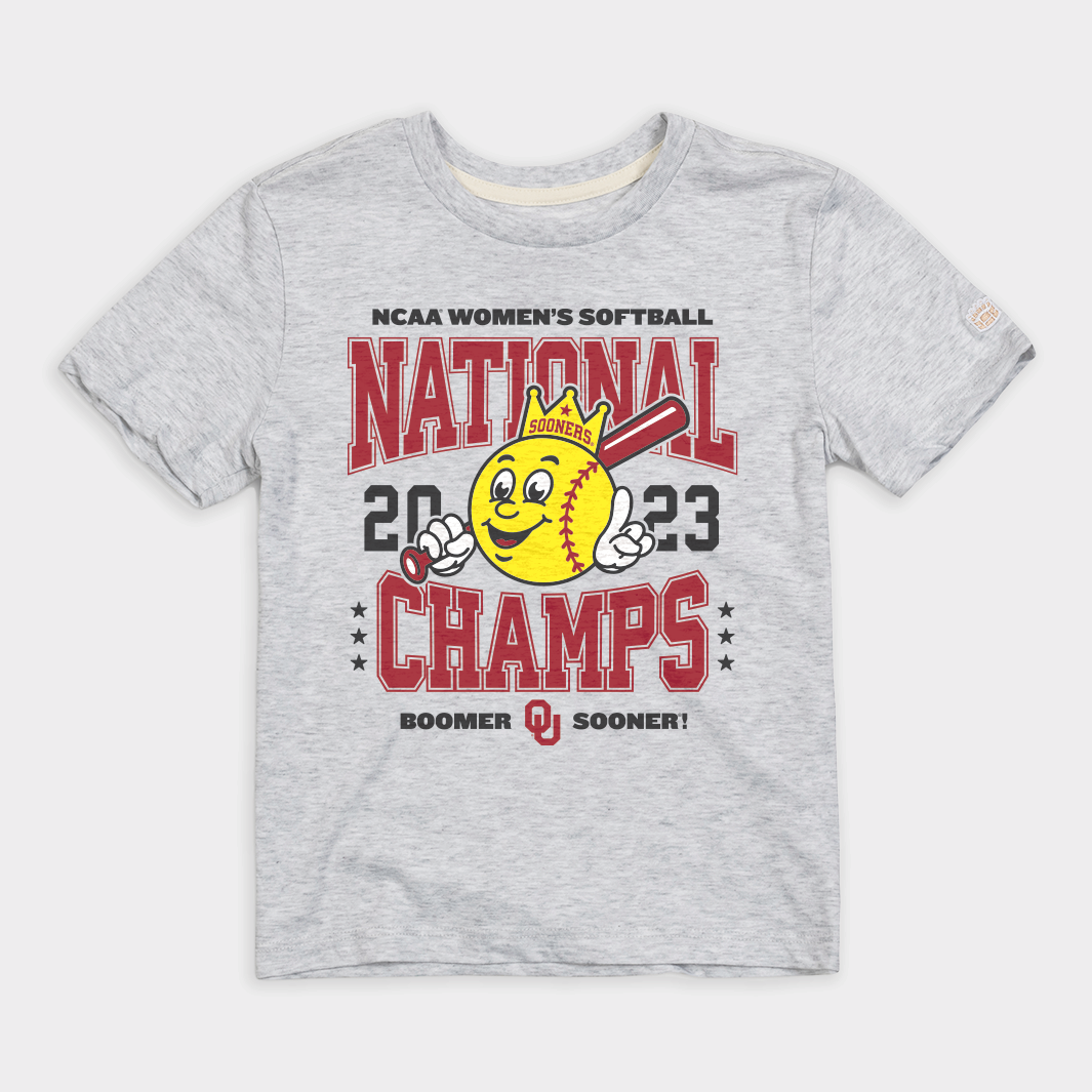 Oklahoma 2023 Softball WCWS Champions Youth Tee Style001