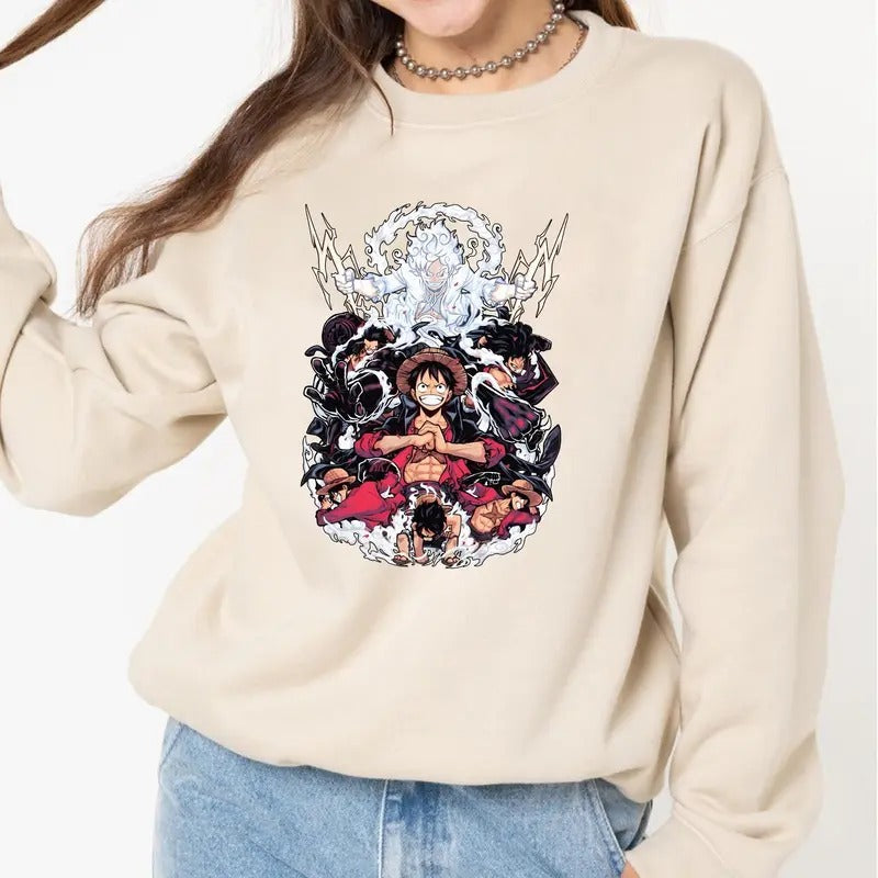 OP Gear 1 2 3 4 5 Shirt Sweatshirt #Hoodie Anime Gift Cotton Sweatshirt, #Hoodie, Comfort Colors