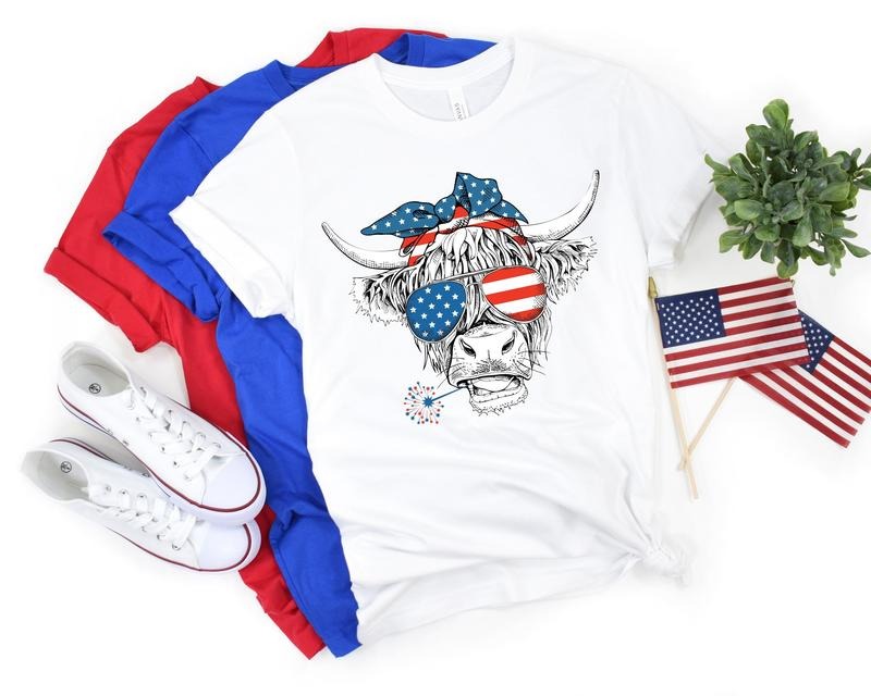 Oh My Stars Cow Shirt Highland Cow Shirt Highland Cow With 4th July American Flag Shirt Fourth Of July Tee Independence Day  T-shirt, sweater and Hoodie