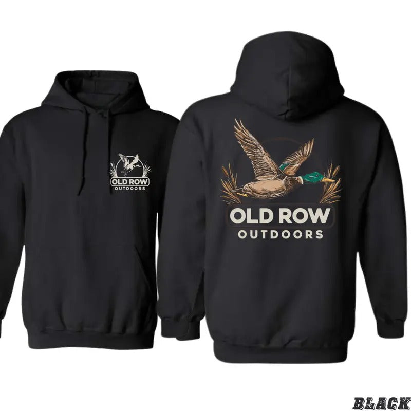 Old Row Outdoors Hoodie - Classic Wilderness Design Featuring Bold Duck Graphics, camo country hoodies, Perfect for Outdoor Enthusiasts and Hunting Fans, Unisex Hoodie for Everyday Comfort and Adventure-Ready Style Sweaters Menswear Tops