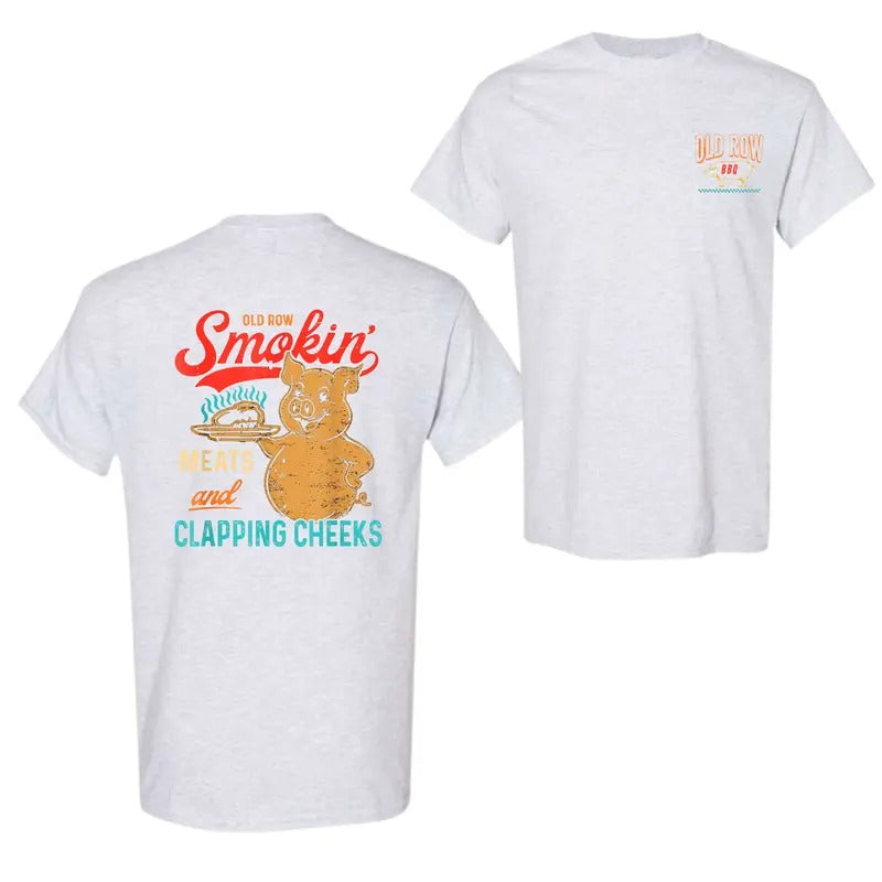 Old Row The Smokin Meats Graphic 2 Sides T-Shirt, Old Row T-Shirt For Men, For Women