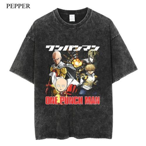 One Punch Man Vintage T-Shirt, Anime Manga Unisex T-Shirt, Gift For Him Menswear Top Tshirt Streetwear