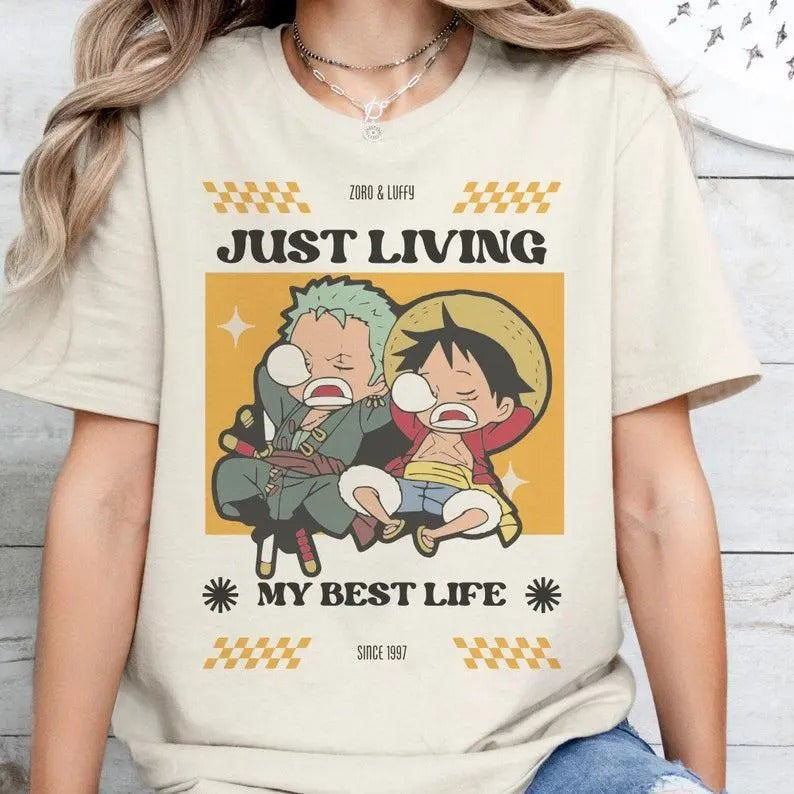 One piece zoro luffy shirt, cute anime graphic shirt Sweatshirt, Hoodie, Comfort Colors