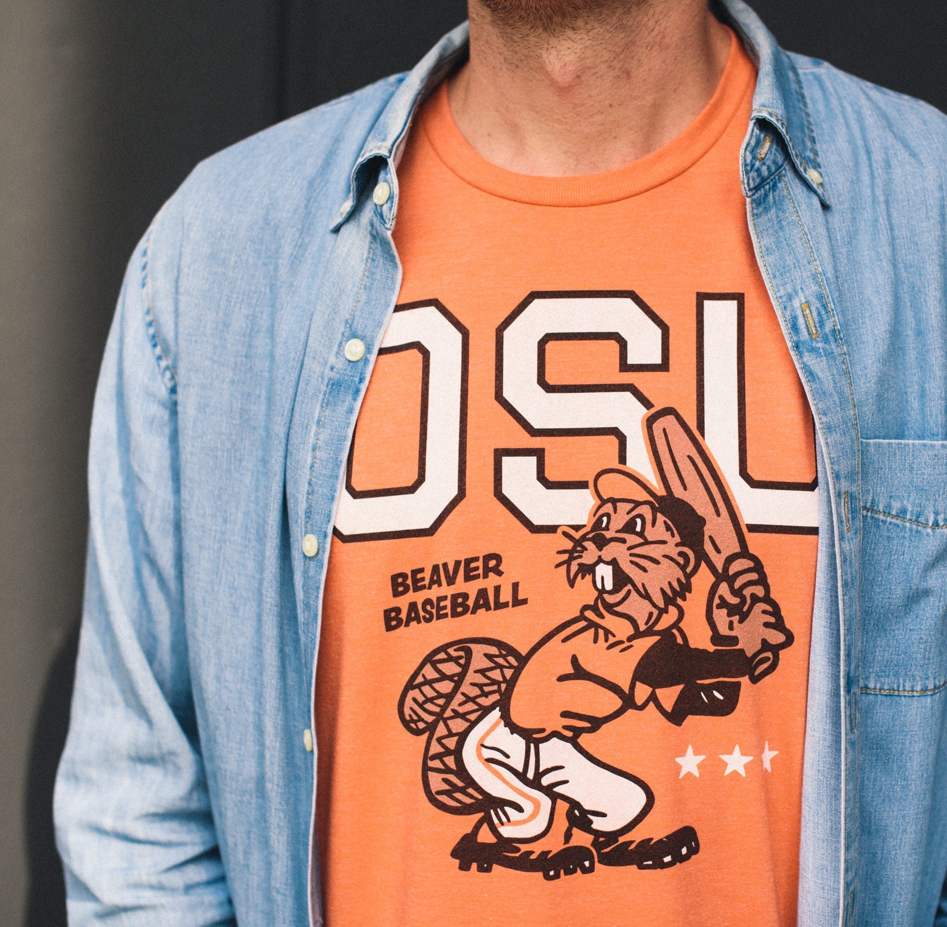 Vintage Oregon State Beaver Baseball Tee Style001